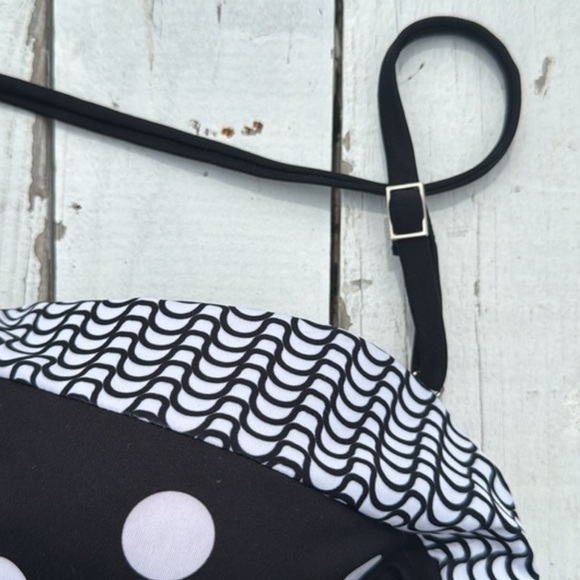 Retro Polka Dot Tankini Top in Black and White - Picture 2 of 6